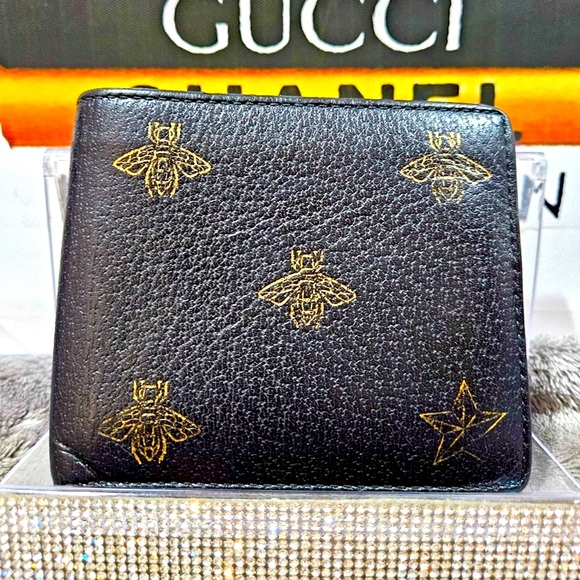 Gucci Wallet Leather Black Bifold Wallet Bee x
Star 495053 - Picture 1 of 7